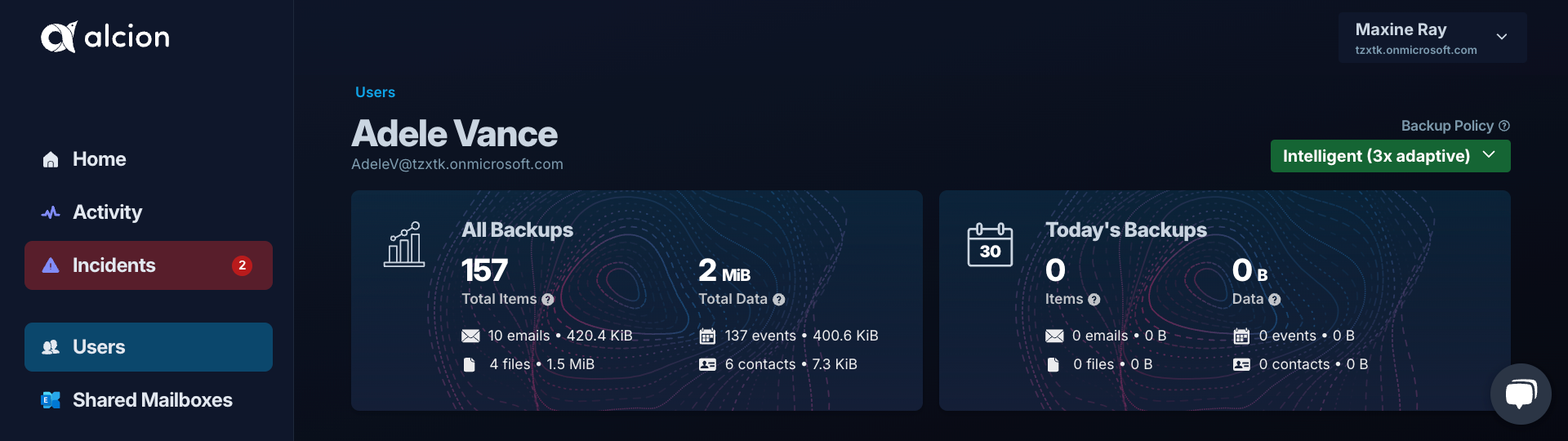 Alcion speciofic user statistics