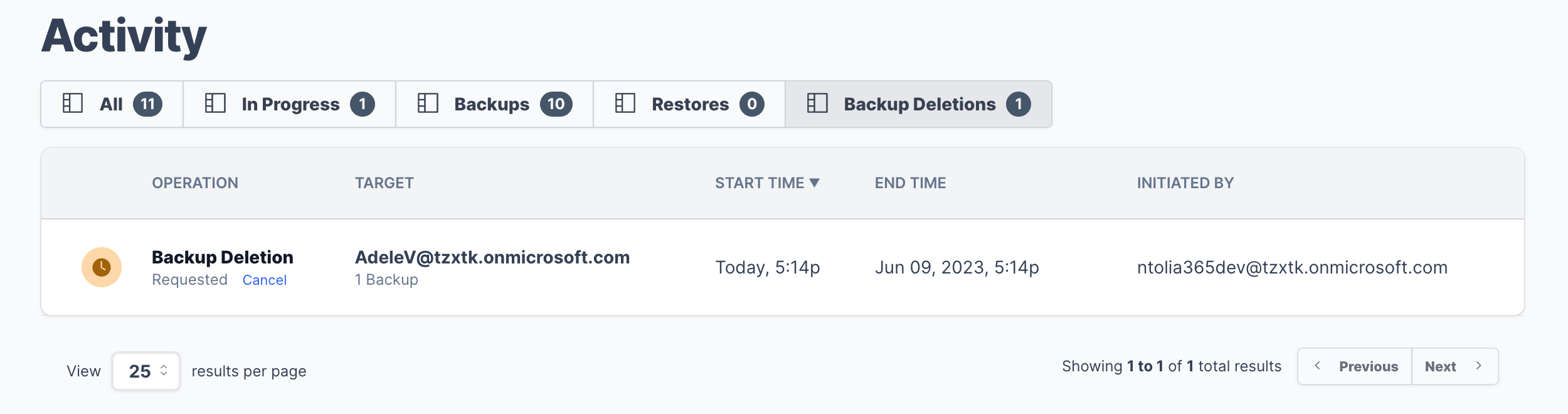 Alcion pending backup deletion