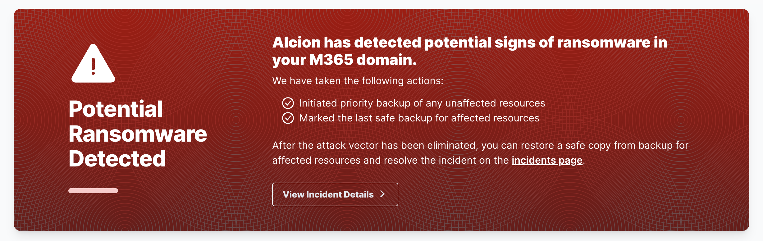 Ransomware detected alert