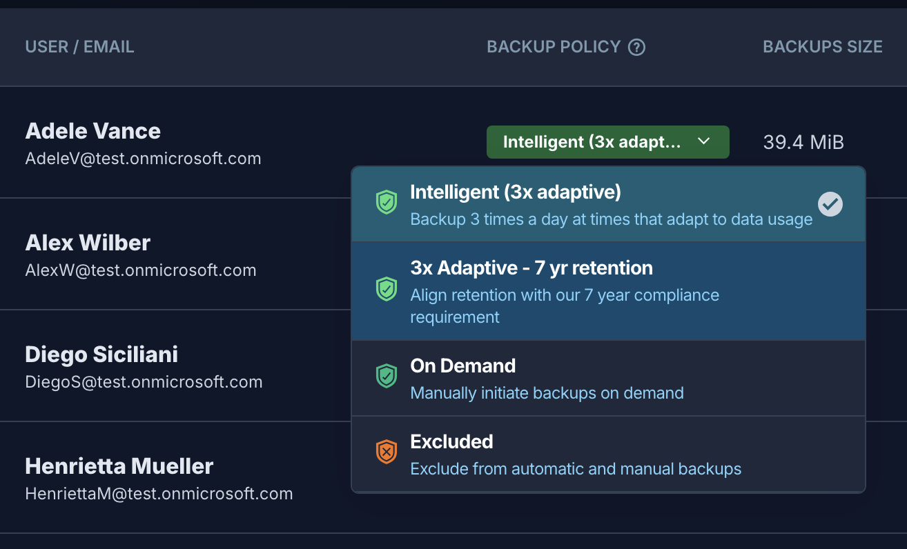 Assign a custom policy